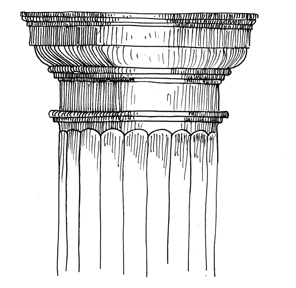 colonne dorique fond blanc