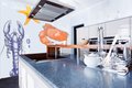 wallpaper Crabe homard et compagnie in a kitchen