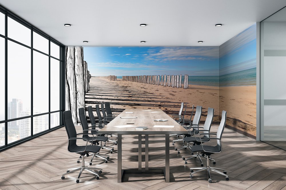 wallpaperA la frontière du réel et du dessin in a office