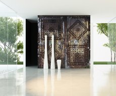 in this building entrance a beautiful wallpaper raw material