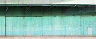 panoramic wallpaper raw material with a blue wooden door