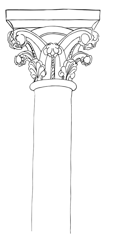 colonne corinthienne fond blanc