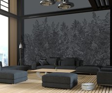 dark gray bush wallpaper in a loft
