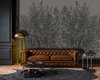wallpaper sepia bushes in a living room