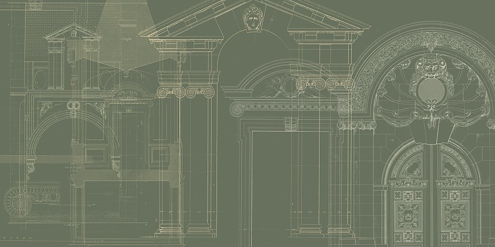 architectural drawings of gates and porches