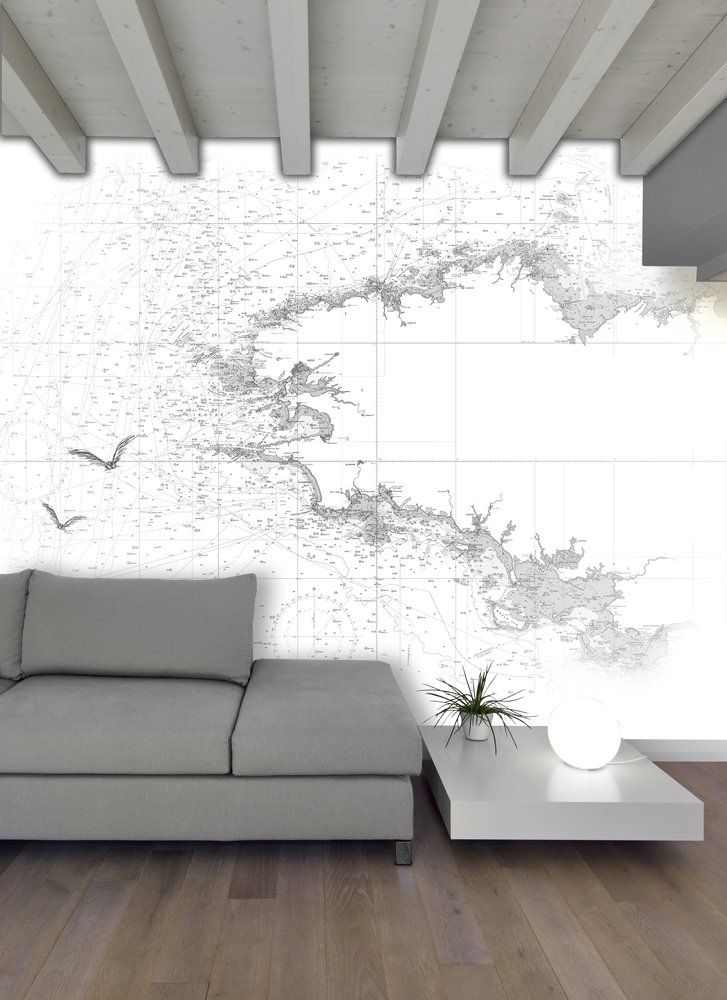 wallpaper Carte blanche in a living room