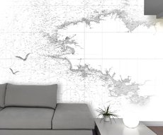 wallpaper Carte blanche in a living room