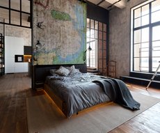 wallpaper Lambris worn carte in a bedroom