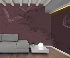 wallpaper Carte lie de vin in a living room