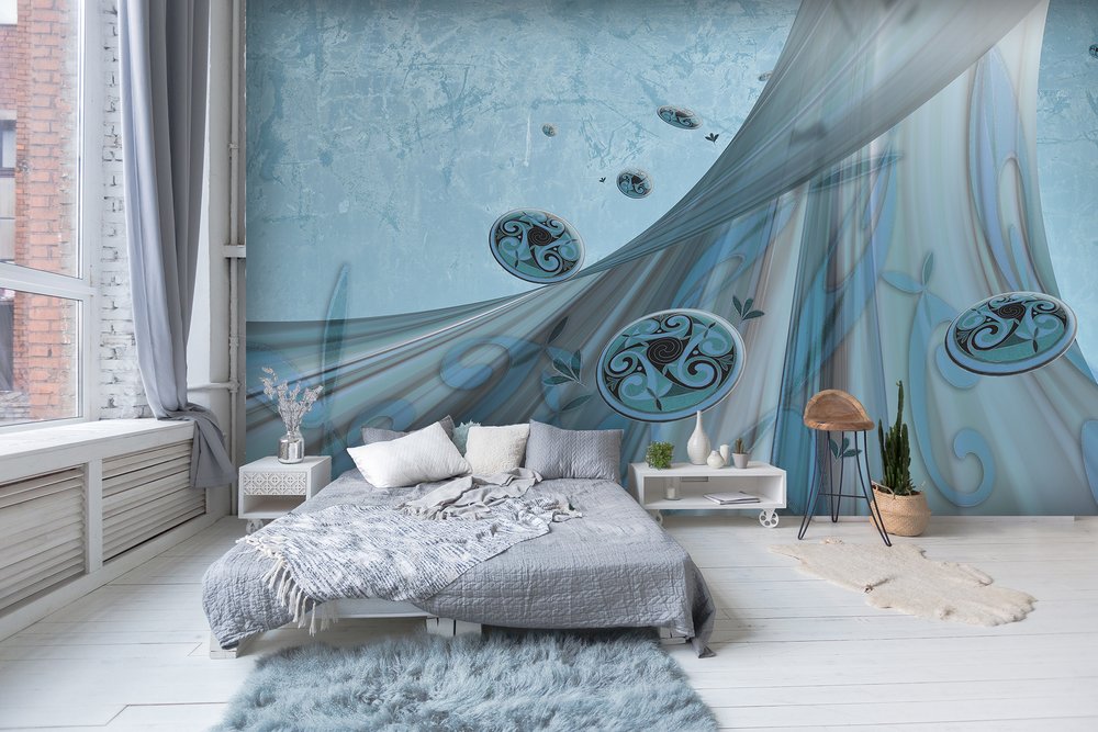 Envol de triskèles Bleu Gris