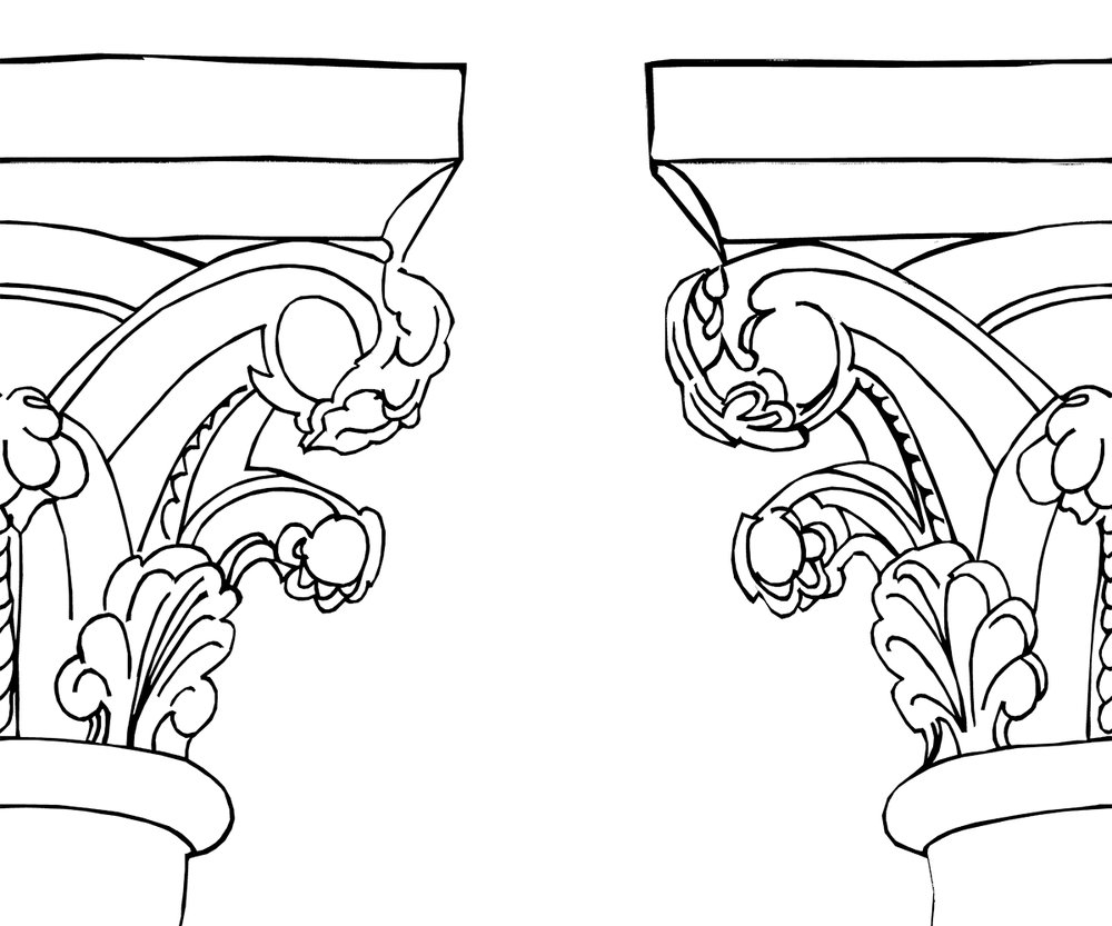 colonne corinthienne fond blanc