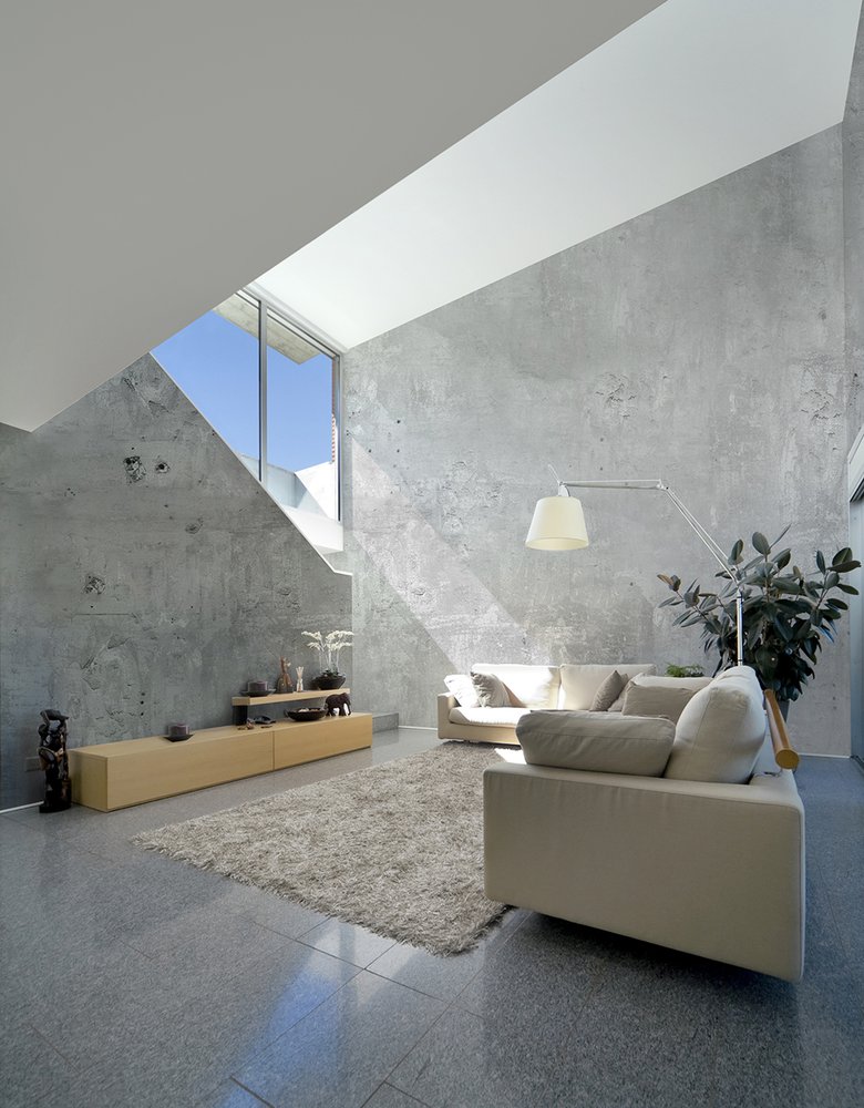 wallpaper showing a smooth concrete  wall in living room